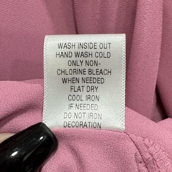 Candie’s Pink Button Down Cold Shoulder Blouse With Purple Jewels - Size Large - Picture 11 of 11